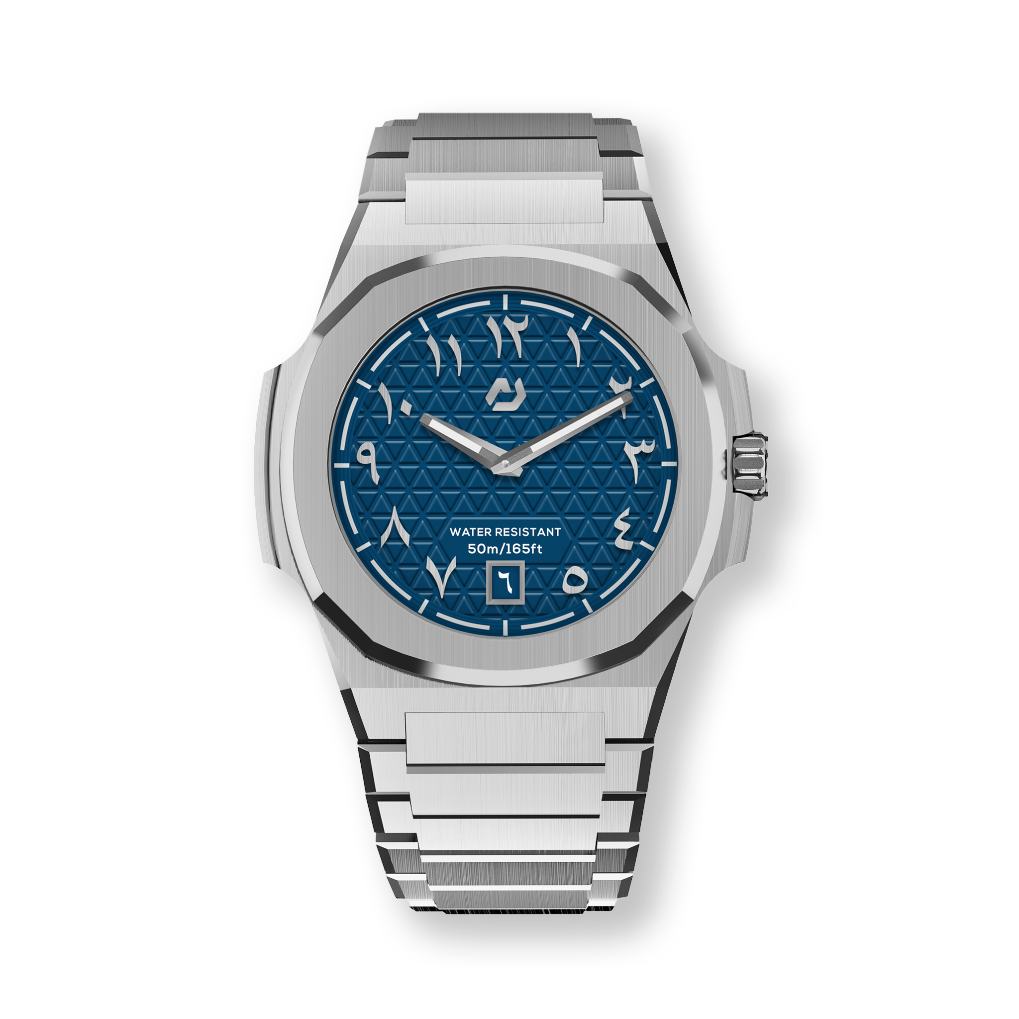 MT Silver 40.5mm Blue Arabic Dial Watch 